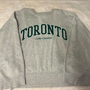 H&M Gray Sweatshirt with Green "TORONTO" Graphic